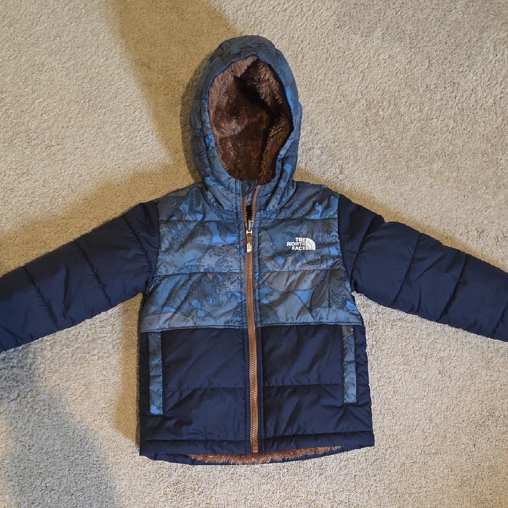 The North Face Navy and Brown Hooded Jacket
